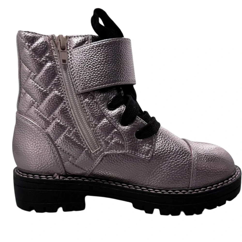 Kurt Geiger Girls Size 1 Pink‎ Metallic Quilted Ankle Boots